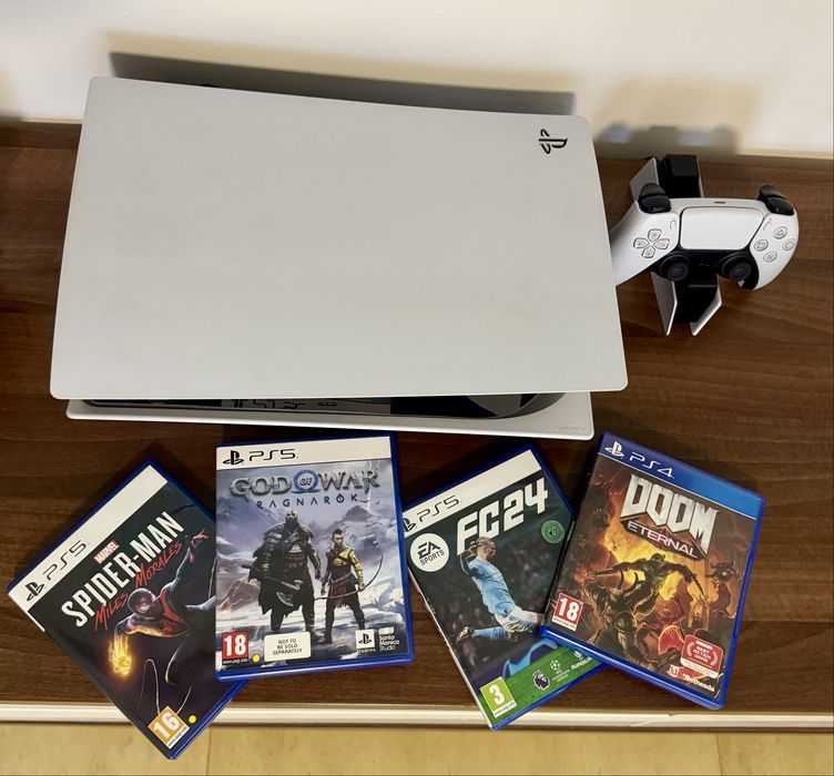 Consola PlayStation 5 825GB+ 1Controller+Statie de incarcat+4 Jocuri