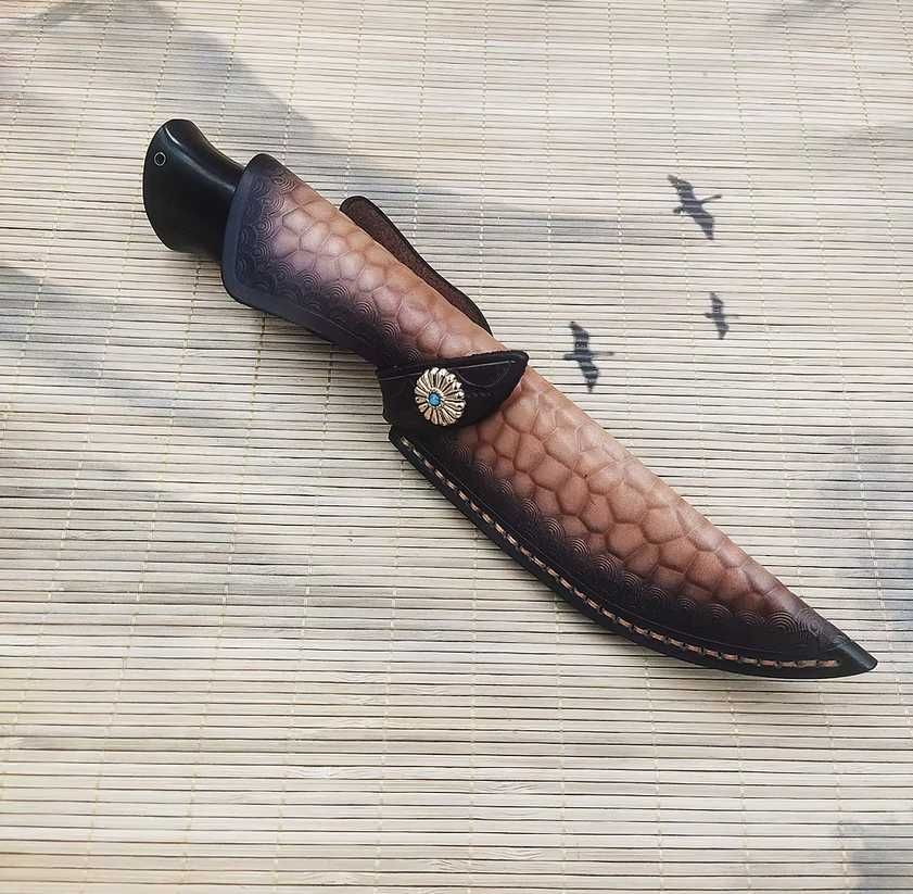 Cutit Imperial Dragon Scale, forjare manuala, teaca piele