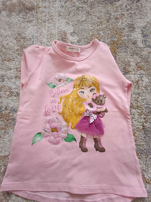 17 броя Памучни блузки за момиче -110 р-р