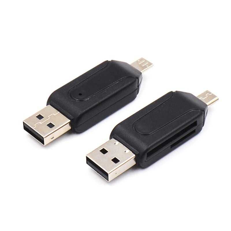 Картридер OTG подключение по micro USB и USB,слоты SD и micro SD 2 в 1