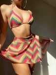 Costum de baie 3 piese cu fusta