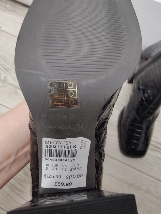 Botine piele naturala lăcuită