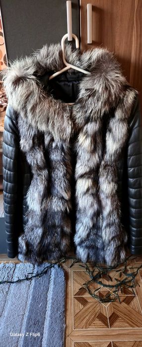 Кожено яке от естествена кожа с лисица.