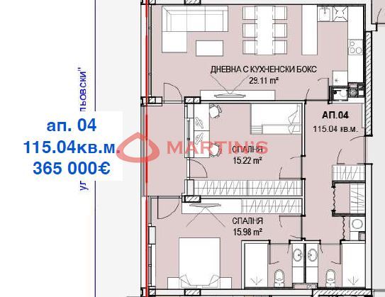 3-стаен в София-Кръстова Вада площ 115 цена 365000