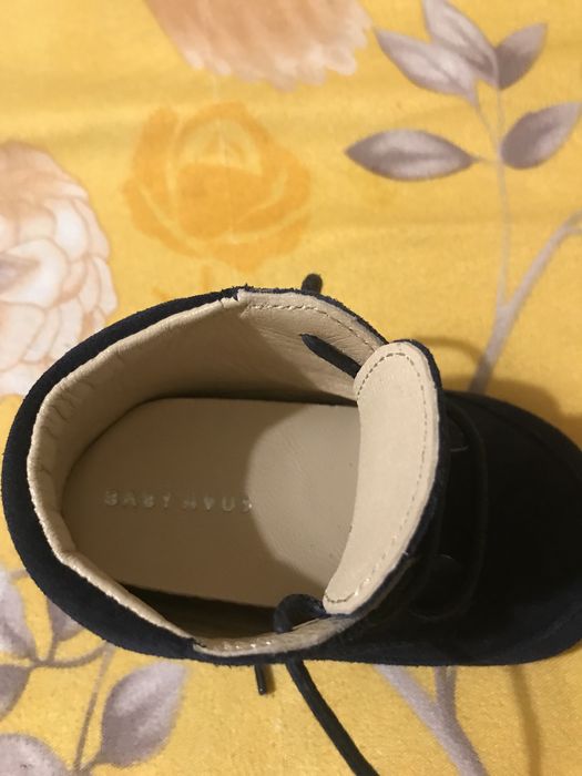 Mocasini piele intoarsa Baby Avus - botez- marimea 18-19