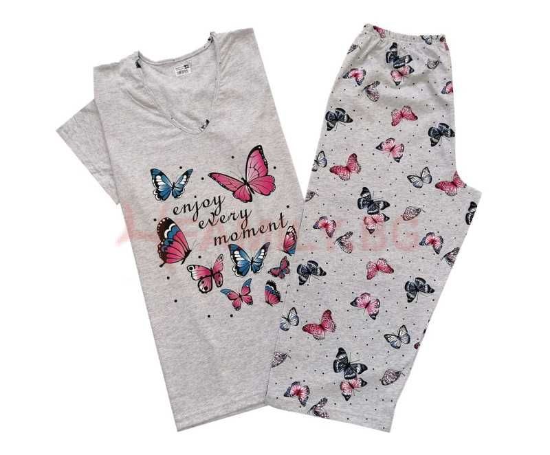Дамски пижами модели 7/8 панталон и размери L, XL, 2XL