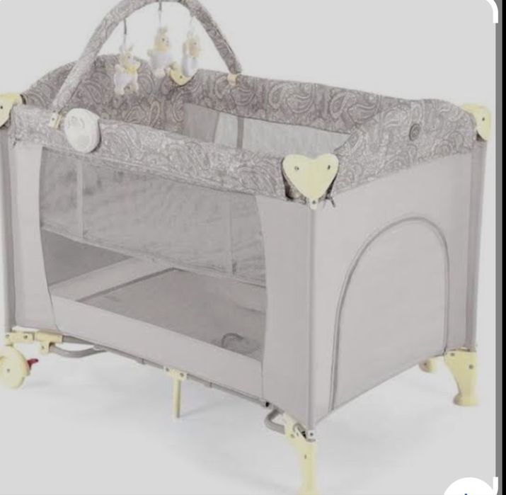 Happy Baby: Кроватка-манеж с пеленальным столиком Lagoon V2 беж