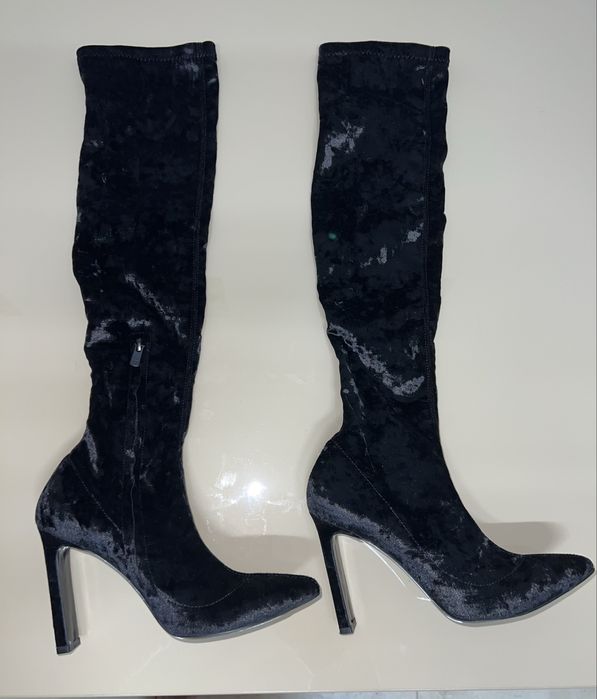 Cizme lungi peste genunchi, Il Paso, 36, din catifea elastica