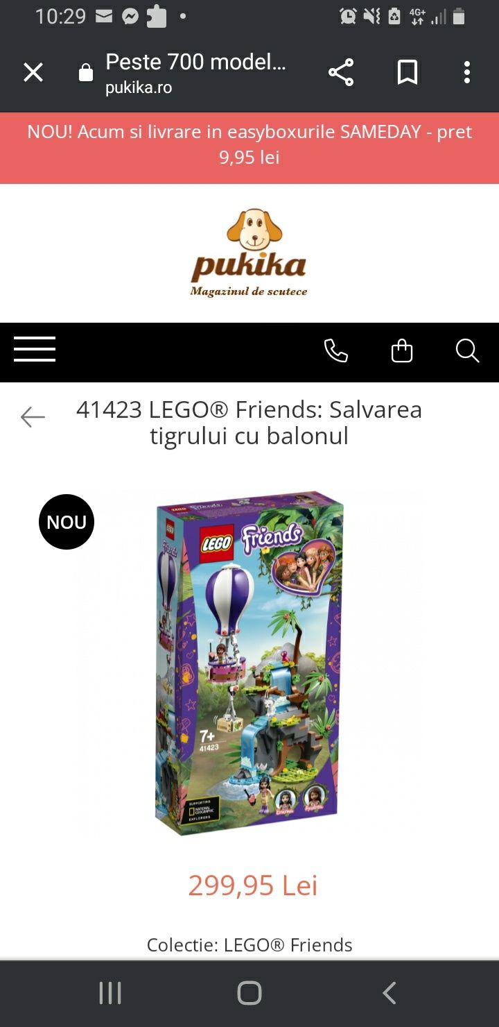 Vând Lego friends Salvarea tigrului balon cald, 7+ ani