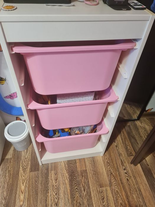 Ansamblu Ikea Trofast alb cu roz 2 bucati