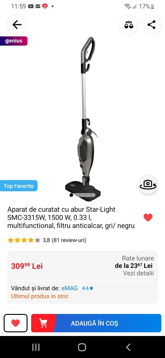 Mop Star-Light, multifunctional