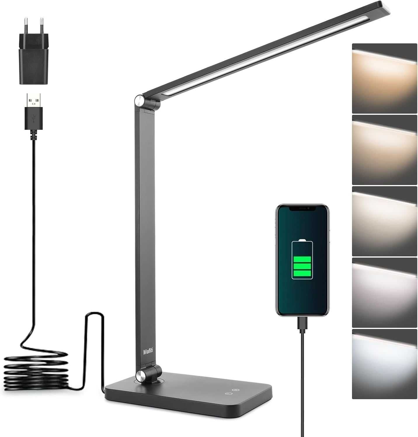 НОВА! LED настолна лампа, USB зареждане, сгъваема, сензорна