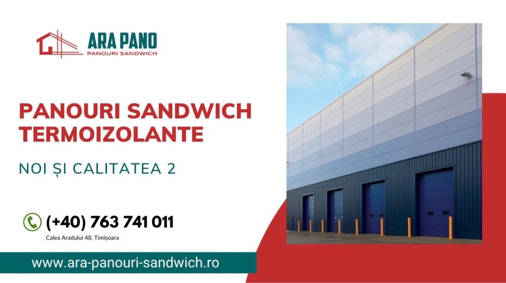 Panouri Sandwich Termoizolante Perete Acoperiș 1.5 cm - 20 cm