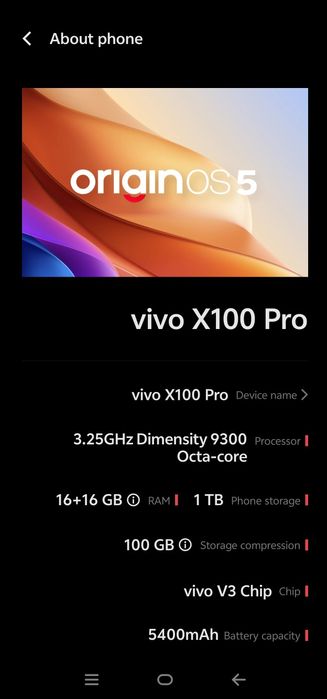 VIVO x 100 pro 16.1tb xolati yaxshi