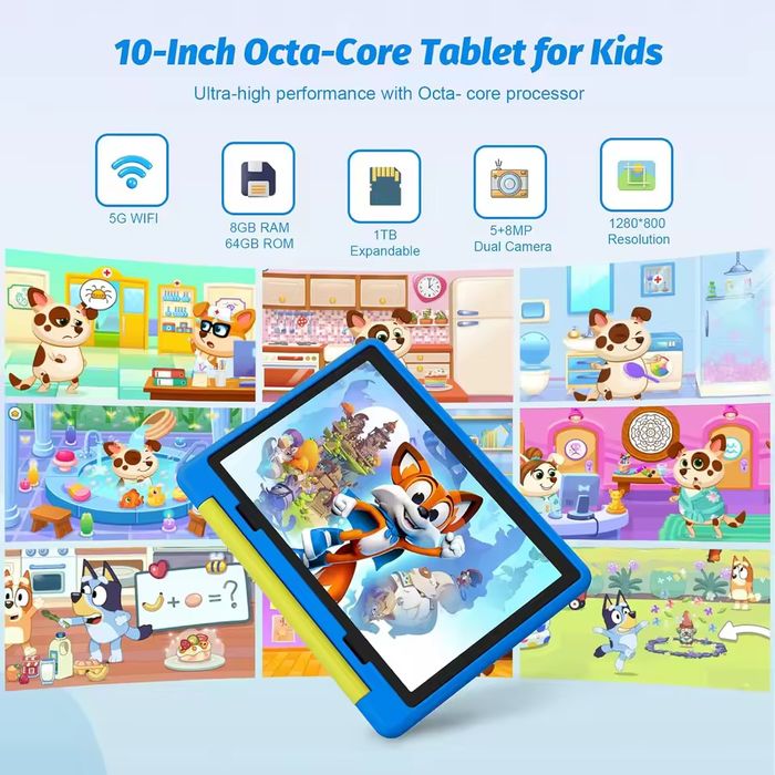 Tabletă Brilliance in hand KT1016 cu Android 14 pentru copii, 10 inci