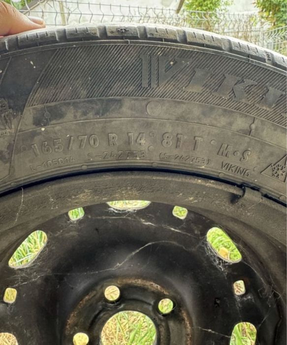 2 roti complete pe jante de oțel m+s 165/70 R14