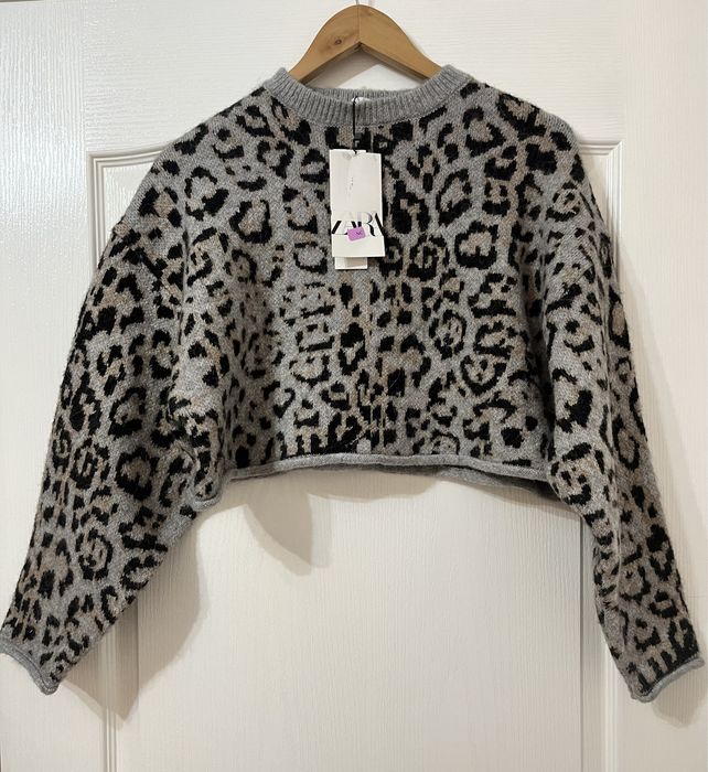 Pulover animal print Zara, nou cu eticheta, S