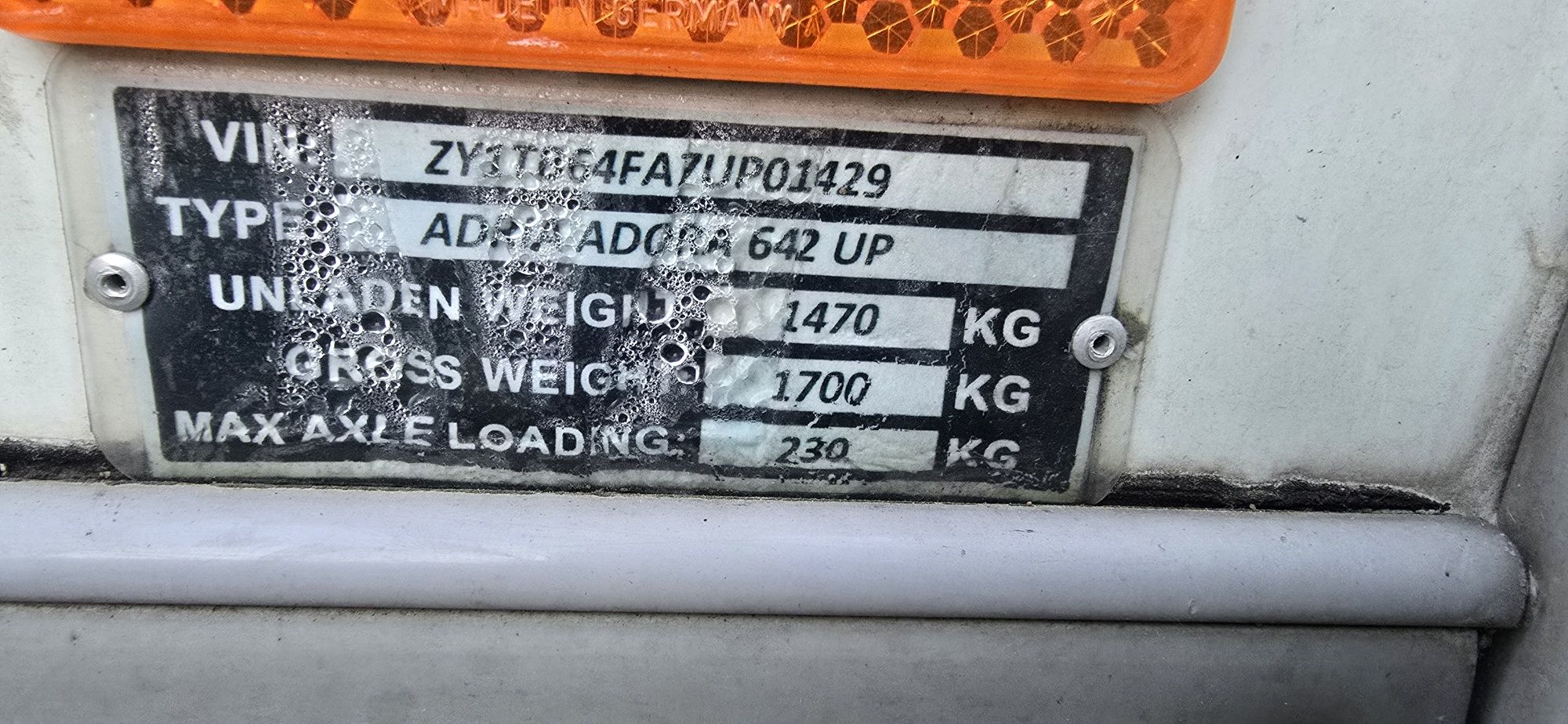 Adria adora 642up 2007 2 axe