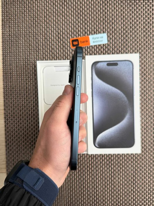 КАТО НОВ! iPhone 15 Pro MAX Лизинг от 50лв/м Blue Titanium 256Gb