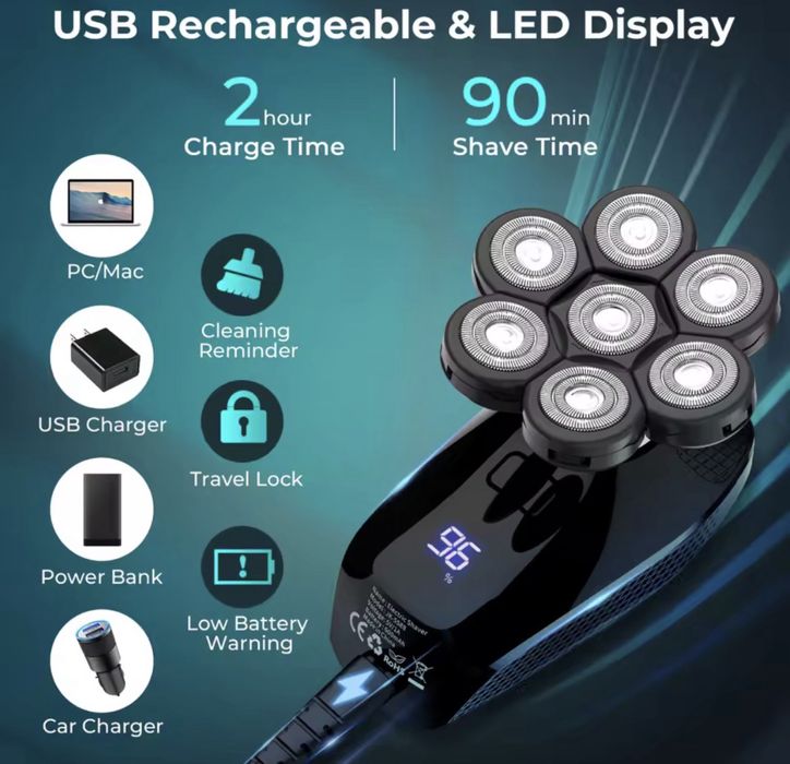 Kensen 5 în 1 aparat de ras electric IPX6 pentru bărbați