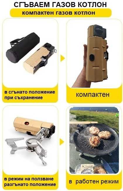 сгъваем компактен газов котлон