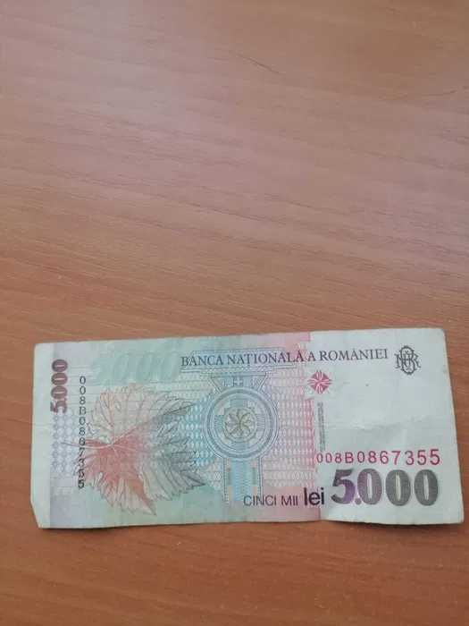 bancnota 5000 lei din anul 1998