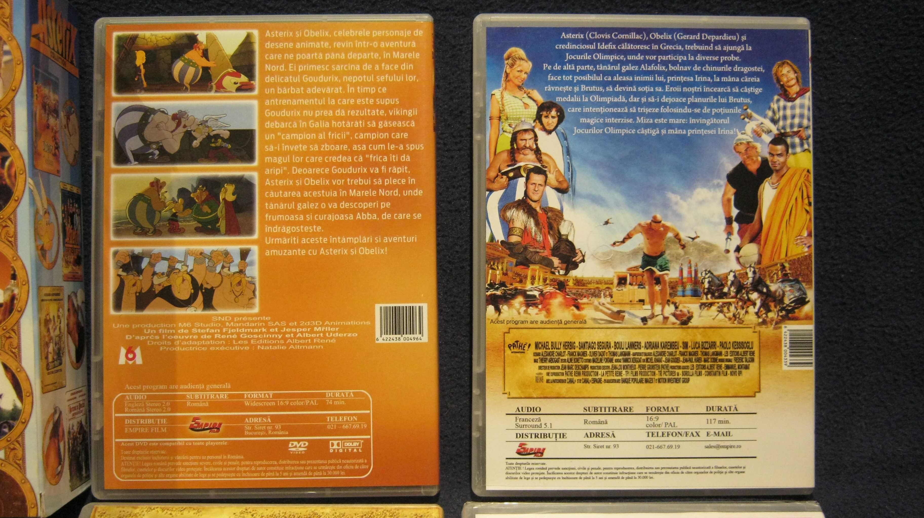 LOT 4 DVD,ASTERIX SI OBELIX,originale,402min/6,7 ore distractie.