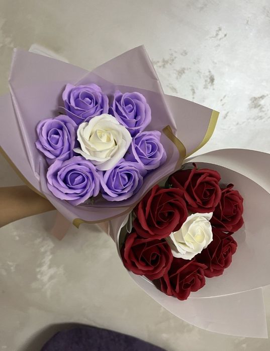 Buchete trandafiri din Săpun si satin