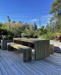 Masa si banci din lemn impregnat sau normal pentru terasa
