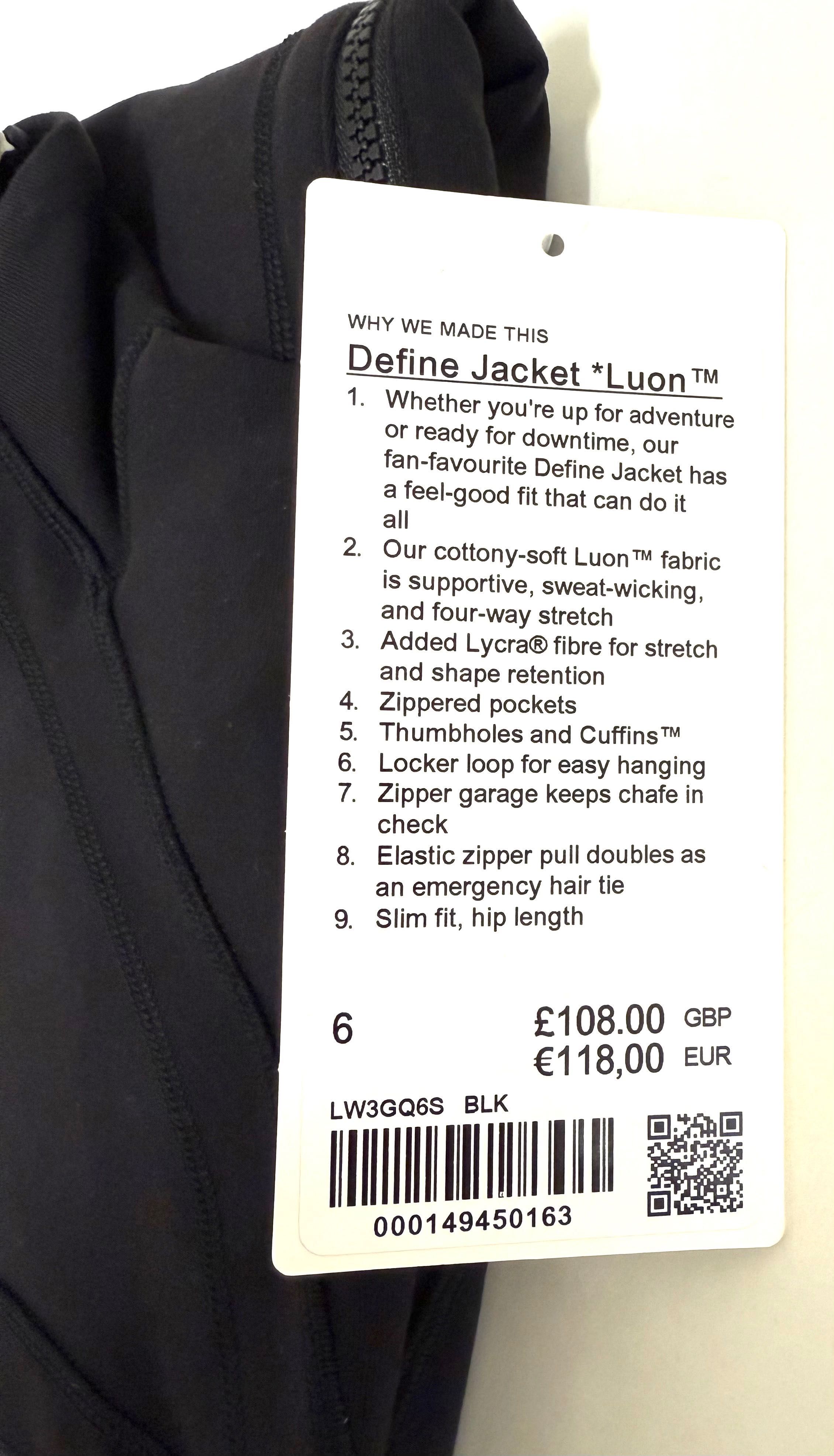 Оригинално Дамско Спортно Яке Lululemon Define Luon Jacket