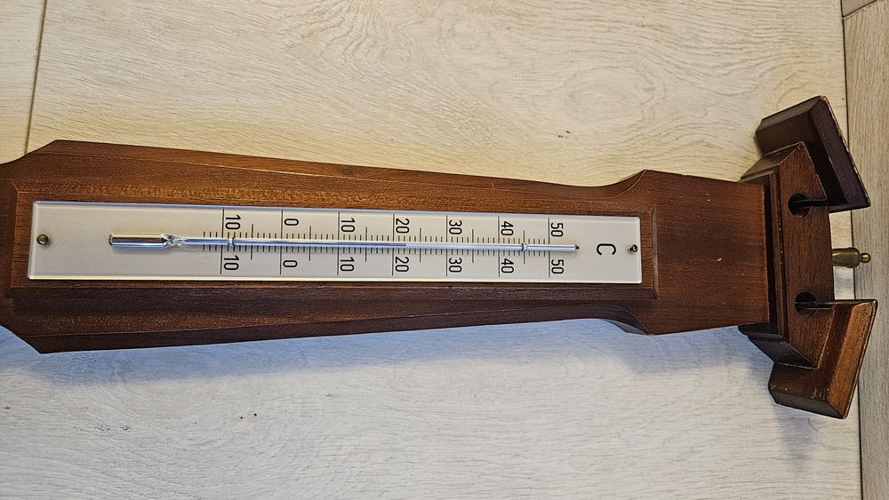 Termometru barometru higrometru vintage lemn masiv