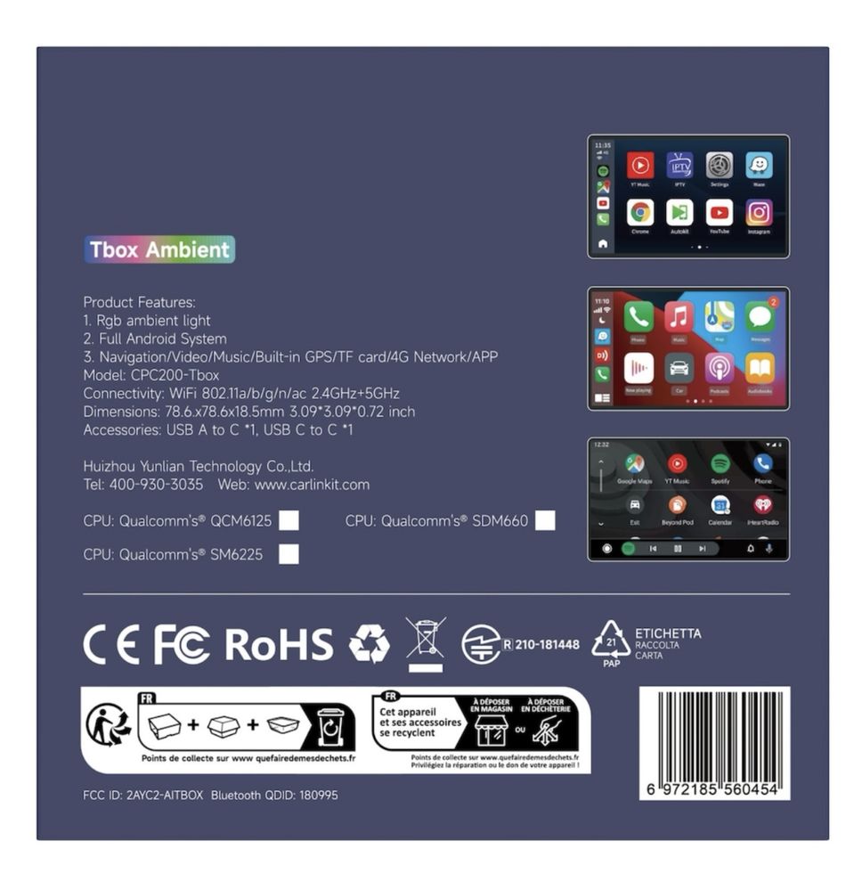 Carplay carlink ai ambient 4gb 64gb