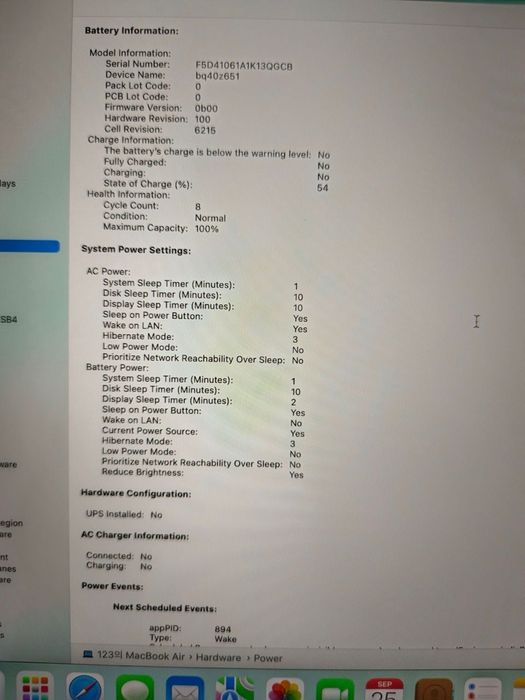 MacBook Air M3, 8-256GB, 100%, 9 silk, Midnight