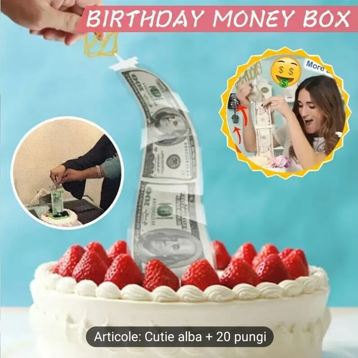 Cutie de bani pentru tort