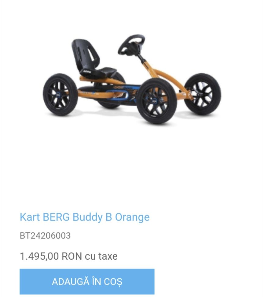 Kart Mașinuță Berg Buddy Orange