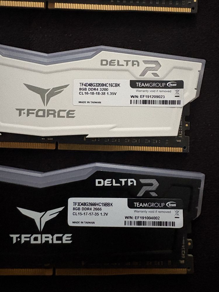 РАМ ПАМЕТ 4 x 8GB DDR4 T-Force Delta RGB RAM – 2x 3200MHz + 2x 2666MHz