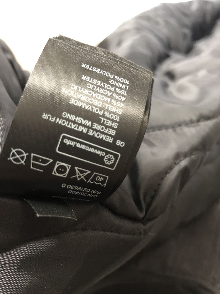 Geaca Iarna H&M Parka cu Gluga Blana Negru Barbati | Marime L