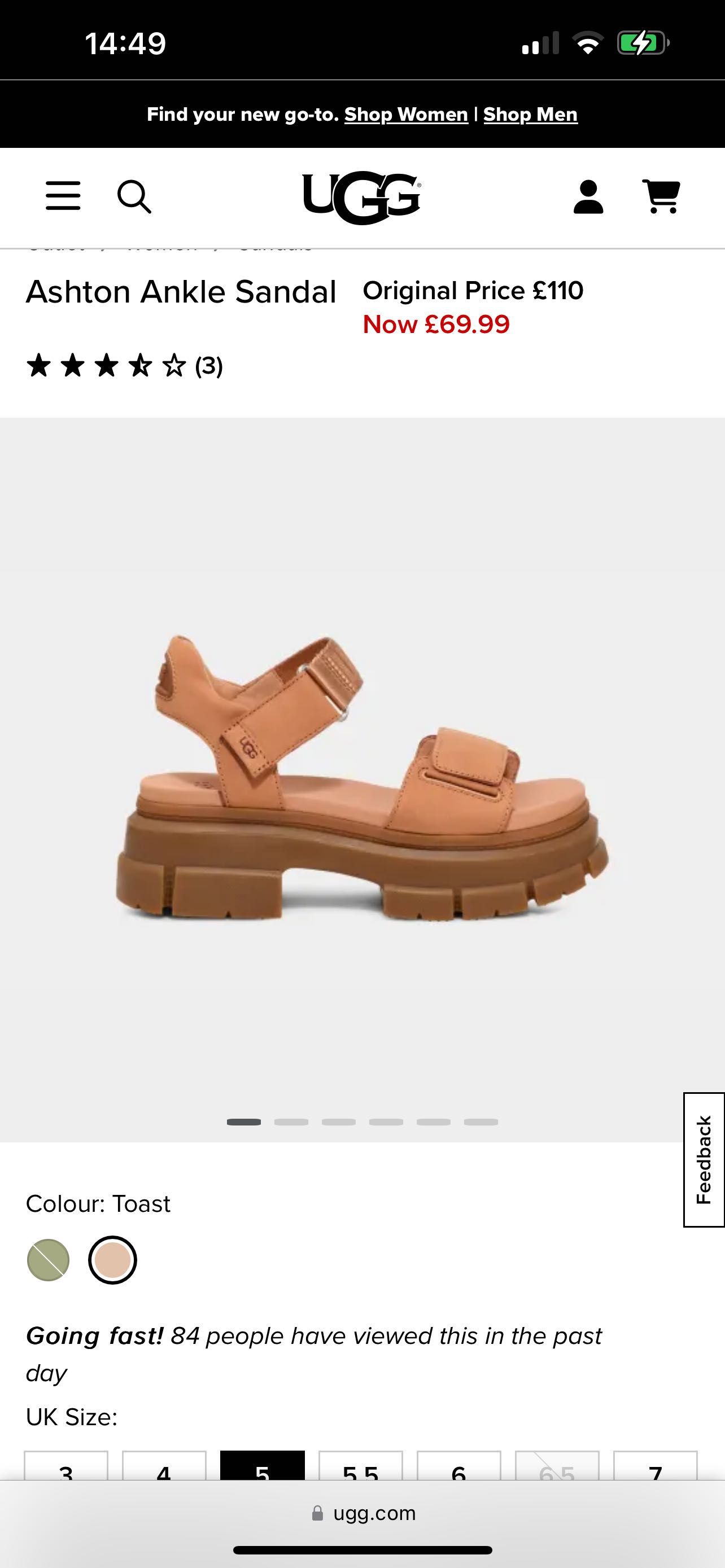 Сандали на UGG 38 размер