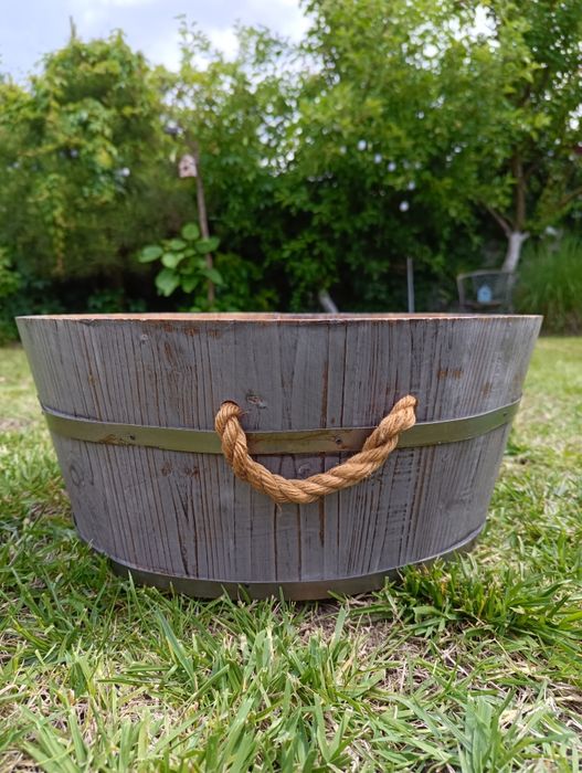 Covata din lemn, decorativa- gri