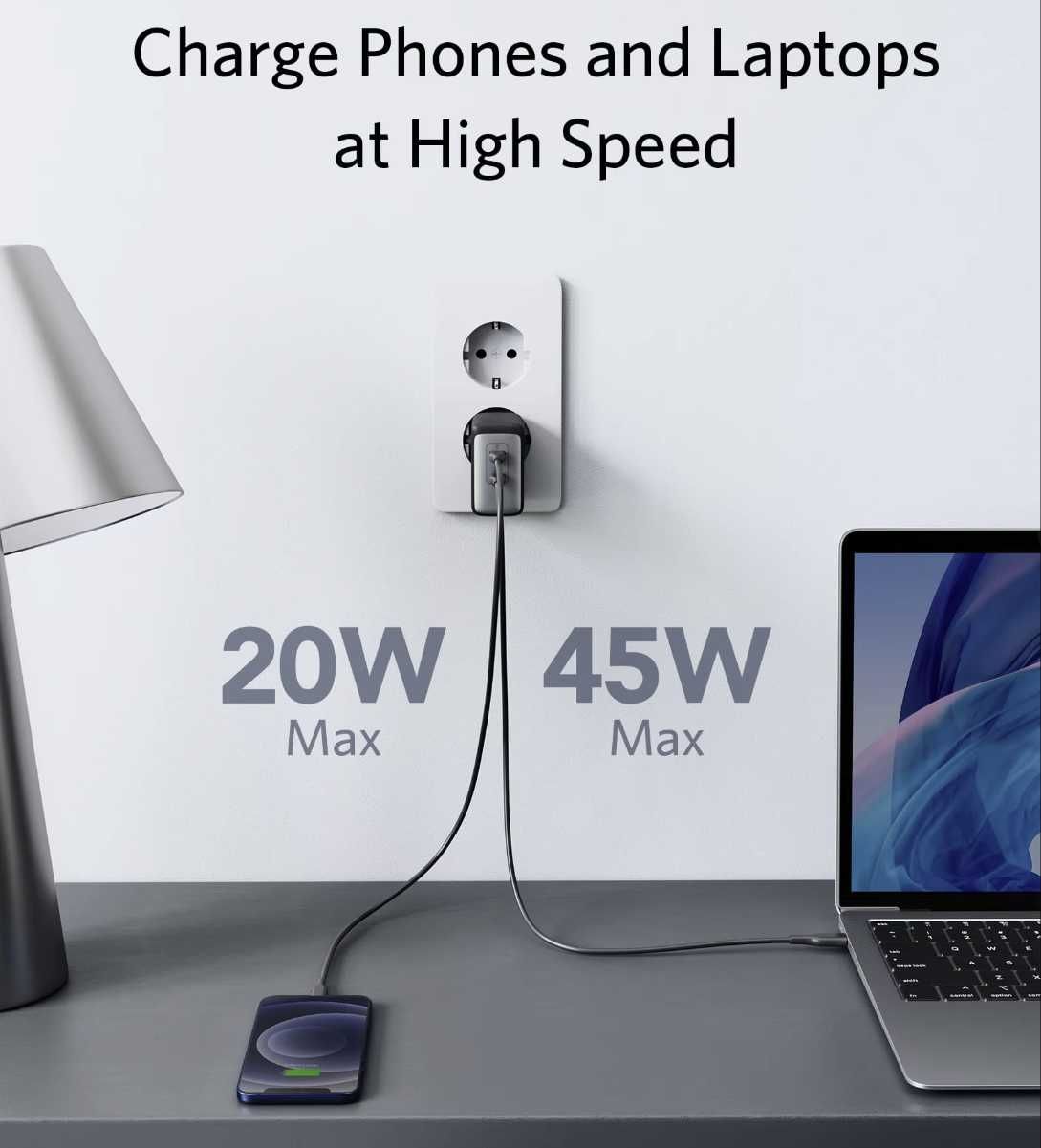 Anker PowerPort III / 65WGaN USB-C / Компактное зарядное устройство