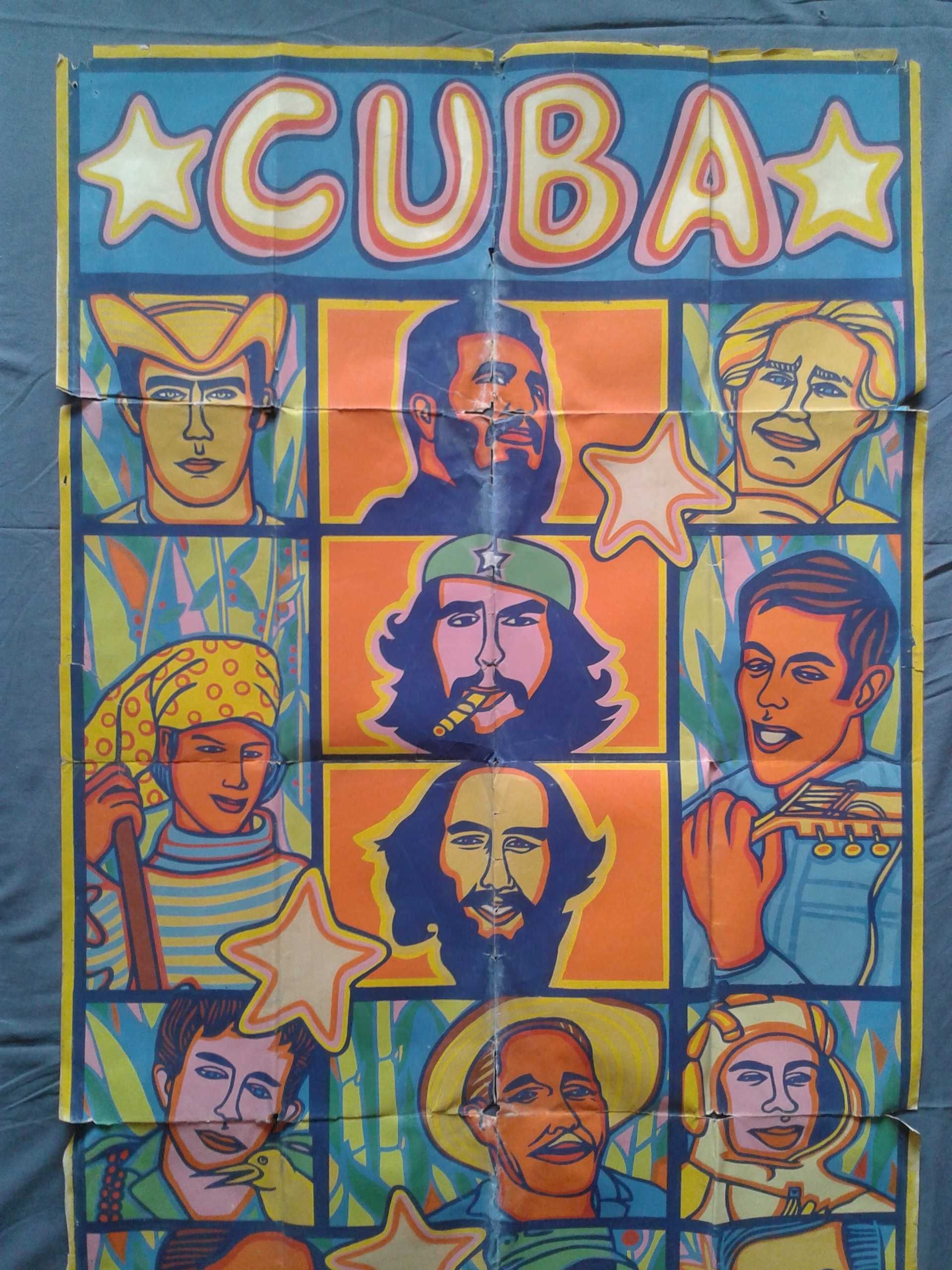 Плакат, Уникален, Куба, Революция, Водачи, Голям