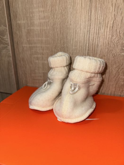 Joha - Botoșei fleece din lână merinos – White – 60cm