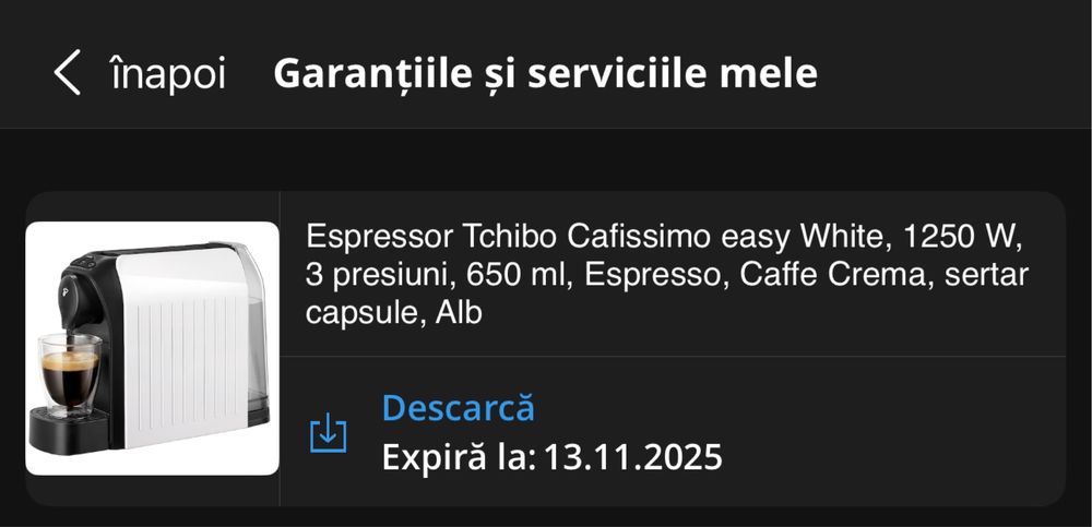 Espressor cu capsule  ,cu garanție.