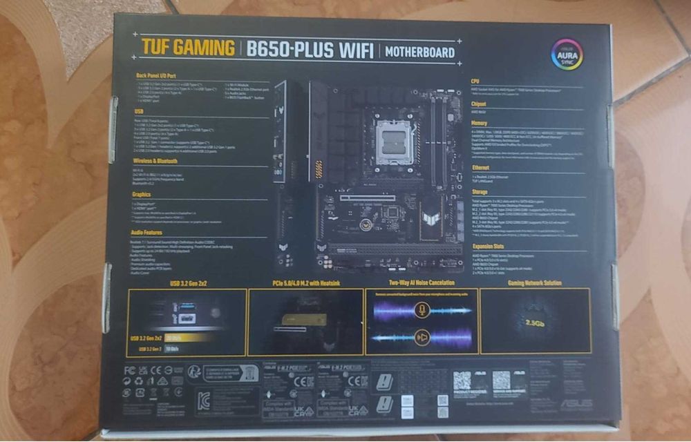Kit Ryzen 7 8700F + ASUS TUF Gaming B650-PLUS WIFI ,nou