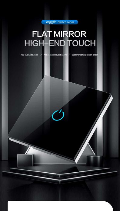 Intrerupator Touch, Sticla Securizata, Design Modern, Iluminare LED 1F