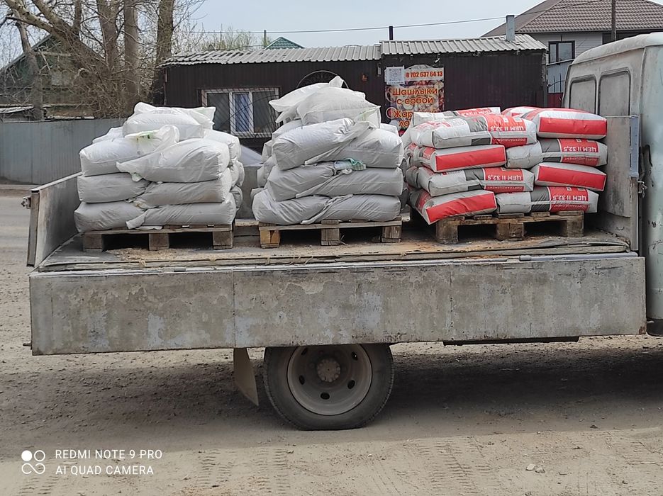 цемент любой марки по 50 - 45-25 кг. Мешок. песок баласт не замороженн