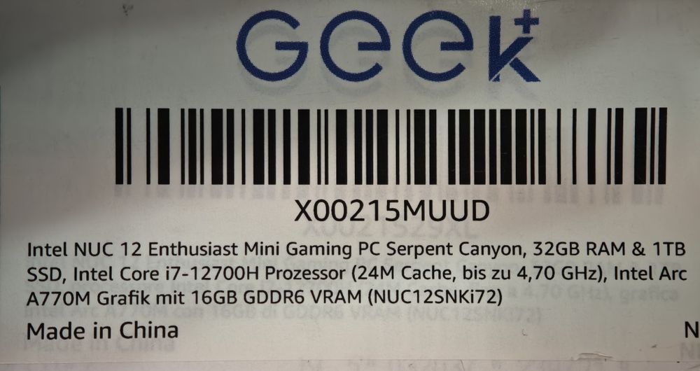 Mini PC Gaming Intel NUC i7, 16Gb Video, 32Gb RAM NOU!