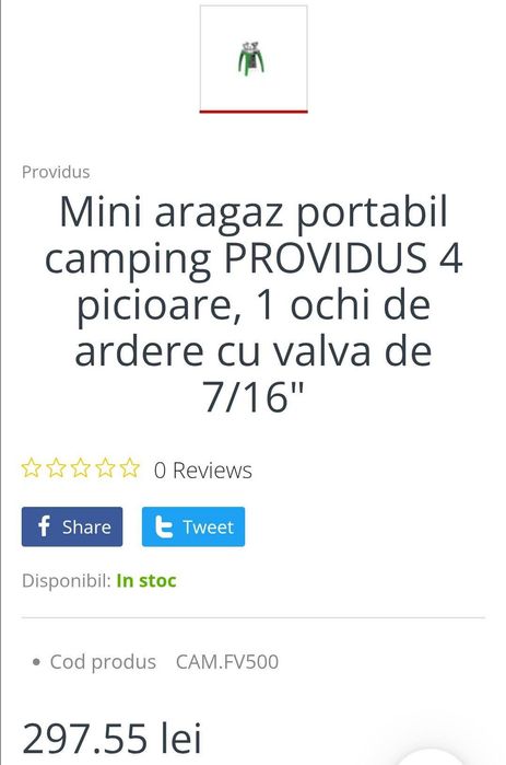 Mini arzător portabil camping Providus