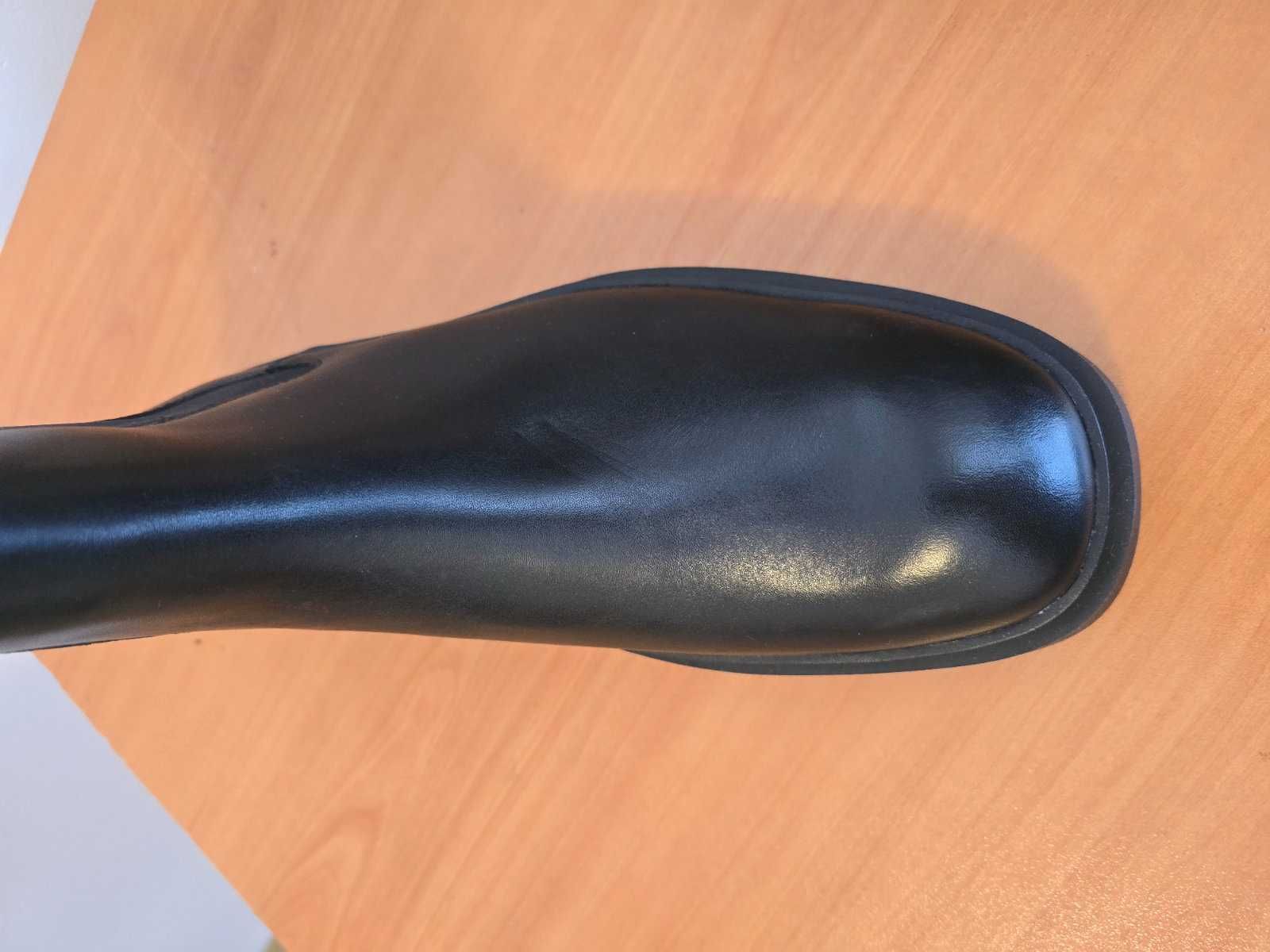 Мъжки черни боти от естествена кожа