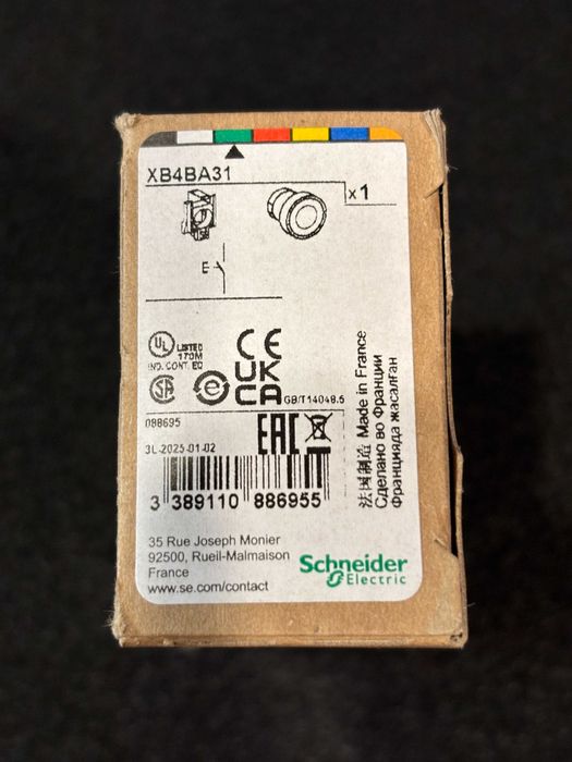 Comutator acționat prin apăsare XB4BA31 SCHNEIDER